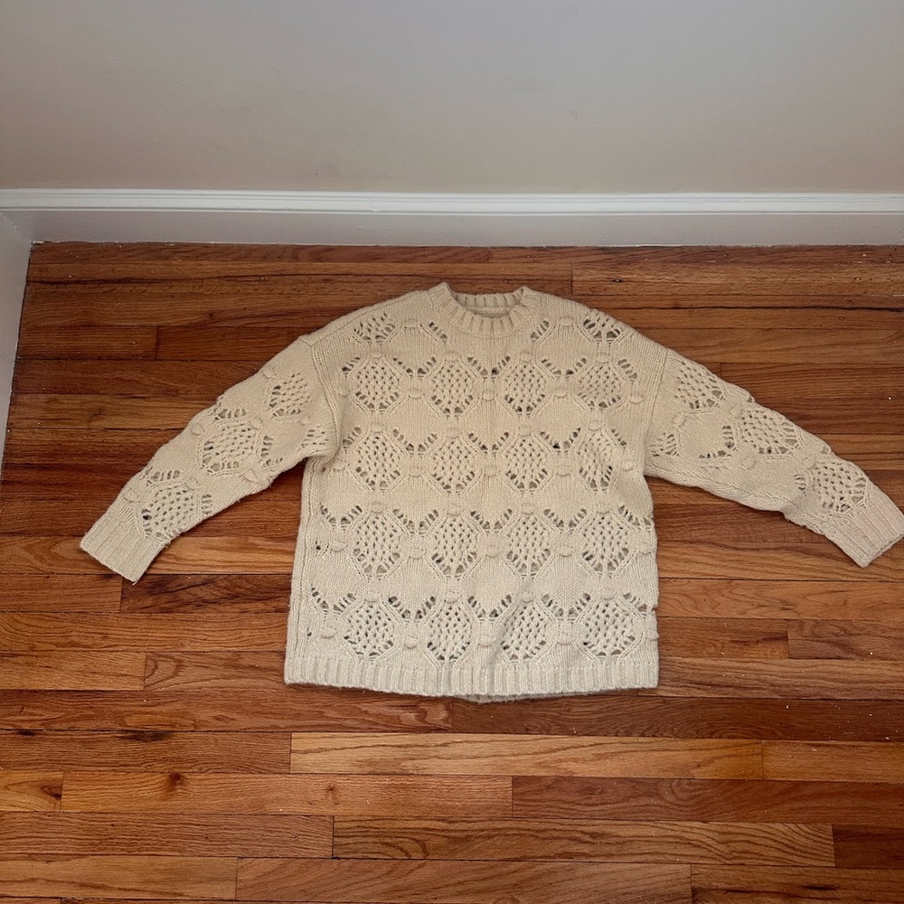 American Eagle Outfitters Beige Knit Women's Sweater